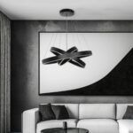 kelvo® VENOM KLV-101-0199-V2 Κρεμαστό Φωτιστικό Οροφής LED 120W 12000lm 120° AC 220-240V IP20 Ρυθμιζόμενο Λευκό CCT με Χειριστήριο από 2700K έως 6000K Dimmable - Lumileds SMD Chip - Μαύρο Ματ - Μ80 x Π80 x Υ80cm - 3 Χρόνια Εγγύηση