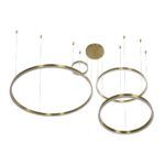 kelvo® VENOM KLV-101-0204 Κρεμαστό Φωτιστικό Οροφής LED 150W 15000lm 120° AC 220-240V IP20 Ρυθμιζόμενο Λευκό CCT με Χειριστήριο από 2700K έως 6000K Dimmable - Lumileds SMD Chip - Χρυσό Πλατίνα - Μ150 x Π90 x Υ60cm - 3 Χρόνια Εγγύηση - Image 4