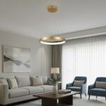 kelvo® NEMESIS KLV-101-0210 Κρεμαστό Φωτιστικό Οροφής LED 45W 4500lm 180° AC 220-240V IP20 Ρυθμιζόμενο Λευκό CCT με Χειριστήριο από 2700K έως 6000K Dimmable - Lumileds SMD Chip - Χρυσό Πλατίνα - Μ60 x Π60 x Υ4cm - 3 Χρόνια Εγγύηση - Image 2