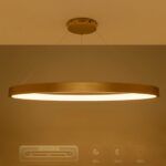 kelvo® NEMESIS KLV-101-0213 Κρεμαστό Φωτιστικό Οροφής LED 67W 6700lm 180° AC 220-240V IP20 Ρυθμιζόμενο Λευκό CCT με Χειριστήριο από 2700K έως 6000K Dimmable - Lumileds SMD Chip - Χρυσό Πλατίνα - Μ80 x Π80 x Υ4cm - 3 Χρόνια Εγγύηση - Image 11