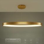 kelvo® NEMESIS KLV-101-0213 Κρεμαστό Φωτιστικό Οροφής LED 67W 6700lm 180° AC 220-240V IP20 Ρυθμιζόμενο Λευκό CCT με Χειριστήριο από 2700K έως 6000K Dimmable - Lumileds SMD Chip - Χρυσό Πλατίνα - Μ80 x Π80 x Υ4cm - 3 Χρόνια Εγγύηση - Image 13