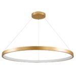 kelvo® NEMESIS KLV-101-0216 Κρεμαστό Φωτιστικό Οροφής LED 75W 7500lm 180° AC 220-240V IP20 Ρυθμιζόμενο Λευκό CCT με Χειριστήριο από 2700K έως 6000K Dimmable - Lumileds SMD Chip - Χρυσό Πλατίνα - Μ100 x Π100 x Υ4cm - 3 Χρόνια Εγγύηση - Image 3