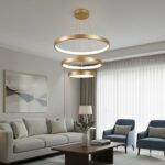 kelvo® NEMESIS KLV-101-0219 Κρεμαστό Φωτιστικό Οροφής LED 100W 10000lm 180° AC 220-240V IP20 Ρυθμιζόμενο Λευκό CCT με Χειριστήριο από 2700K έως 6000K Dimmable - Lumileds SMD Chip - Χρυσό Πλατίνα - Μ60 x Π60 x Υ60cm - 3 Χρόνια Εγγύηση - Image 2