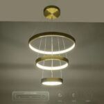 kelvo® NEMESIS KLV-101-0219 Κρεμαστό Φωτιστικό Οροφής LED 100W 10000lm 180° AC 220-240V IP20 Ρυθμιζόμενο Λευκό CCT με Χειριστήριο από 2700K έως 6000K Dimmable - Lumileds SMD Chip - Χρυσό Πλατίνα - Μ60 x Π60 x Υ60cm - 3 Χρόνια Εγγύηση - Image 15