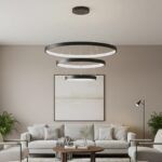 kelvo® NEMESIS KLV-101-0220 Κρεμαστό Φωτιστικό Οροφής LED 120W 12000lm 180° AC 220-240V IP20 Ρυθμιζόμενο Λευκό CCT με Χειριστήριο από 2700K έως 6000K Dimmable - Lumileds SMD Chip - Μαύρο Ματ - Μ80 x Π80 x Υ80cm - 3 Χρόνια Εγγύηση - Image 2