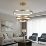 kelvo® NEMESIS KLV-101-0222 Κρεμαστό Φωτιστικό Οροφής LED 120W 12000lm 180° AC 220-240V IP20 Ρυθμιζόμενο Λευκό CCT με Χειριστήριο από 2700K έως 6000K Dimmable - Lumileds SMD Chip - Χρυσό Πλατίνα - Μ80 x Π80 x Υ80cm - 3 Χρόνια Εγγύηση - Image 2