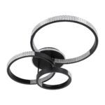 kelvo® DIAMOND KLV-101-0226 Φωτιστικό Οροφής LED 100W 10000lm 360° AC 220-240V IP20 Ρυθμιζόμενο Λευκό CCT με Χειριστήριο από 2700K έως 6000K Dimmable - Lumileds SMD Chip - Μαύρο Ματ - Μ80 x Π50 x Υ20cm - 3 Χρόνια Εγγύηση - Image 5