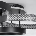 kelvo® DIAMOND KLV-101-0226 Φωτιστικό Οροφής LED 100W 10000lm 360° AC 220-240V IP20 Ρυθμιζόμενο Λευκό CCT με Χειριστήριο από 2700K έως 6000K Dimmable - Lumileds SMD Chip - Μαύρο Ματ - Μ80 x Π50 x Υ20cm - 3 Χρόνια Εγγύηση - Image 6