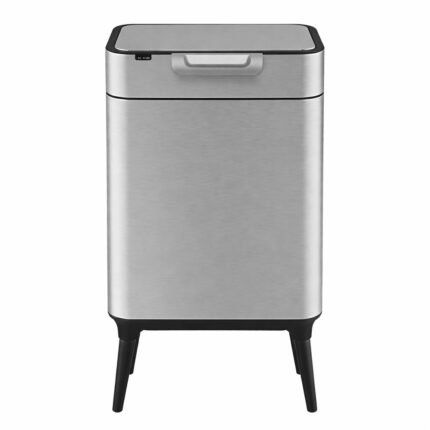 Κάδος Απορριμμάτων INOX SLIM LINE 40 L με Ποδαράκια & Χερούλι PUSH