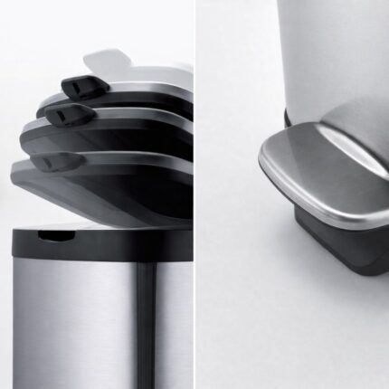 Κάδος Ανοξείδωτος SLIM LINE – Παραλληλόγραμμος 30 L με Πεντάλ