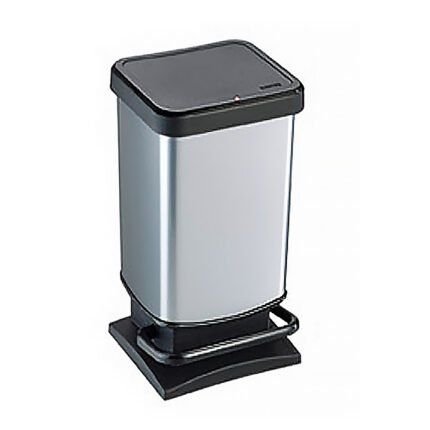 Πλαστικός Κάδος 40 Lt Τετράγωνος με Πεντάλ & Επικάλυψη Ανοξείδωτου Φιλμ