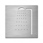 Grekon Πινακίδα Σήμανσης Ντους Inox Τετράγωνη 12cm