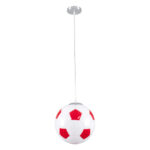 GLOBOSTAR® FOOTBALL 00646 Παιδικό Κρεμαστό Φωτιστικό Οροφής με Ντουί 1 x E27 AC 220-240V IP20 - Λευκό & Κόκκινο - Μ25 x Π25 x Υ25cm - Image 4