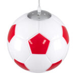 GLOBOSTAR® FOOTBALL 00646 Παιδικό Κρεμαστό Φωτιστικό Οροφής με Ντουί 1 x E27 AC 220-240V IP20 - Λευκό & Κόκκινο - Μ25 x Π25 x Υ25cm - Image 7