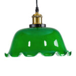 GLOBOSTAR® LIBRARY 00767 Vintage Κρεμαστό Φωτιστικό Οροφής με Ντουί 1 x E27 AC 220-240V IP20 - Πράσινο & Χρυσό - Μ26 x Π26 x Y20cm - Image 5