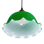 GLOBOSTAR® LIBRARY 00767 Vintage Κρεμαστό Φωτιστικό Οροφής με Ντουί 1 x E27 AC 220-240V IP20 - Πράσινο & Χρυσό - Μ26 x Π26 x Y20cm - Image 6