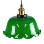 GLOBOSTAR® LIBRARY 00767 Vintage Κρεμαστό Φωτιστικό Οροφής με Ντουί 1 x E27 AC 220-240V IP20 - Πράσινο & Χρυσό - Μ26 x Π26 x Y20cm - Image 7