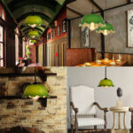 GLOBOSTAR® LIBRARY 00767 Vintage Κρεμαστό Φωτιστικό Οροφής με Ντουί 1 x E27 AC 220-240V IP20 - Πράσινο & Χρυσό - Μ26 x Π26 x Y20cm - Image 10