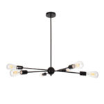 GLOBOSTAR® ZANE 00784 Μοντέρνο Φωτιστικό Οροφής με Ντουί 6 x E27 AC 220-240V IP20 - Μαύρο - Μ70 x Π70 x Υ100cm - Image 5