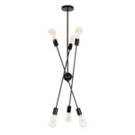 GLOBOSTAR® ZANE 00784 Μοντέρνο Φωτιστικό Οροφής με Ντουί 6 x E27 AC 220-240V IP20 - Μαύρο - Μ70 x Π70 x Υ100cm - Image 6