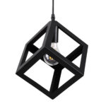 GLOBOSTAR® CUBE 00801 Μοντέρνο Κρεμαστό Φωτιστικό Οροφής με Ντουί 1 x E27 AC 220-240V IP20 - Μαύρο - Μ25 x Π25 x Υ25cm