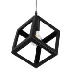 GLOBOSTAR® CUBE 00801 Μοντέρνο Κρεμαστό Φωτιστικό Οροφής με Ντουί 1 x E27 AC 220-240V IP20 - Μαύρο - Μ25 x Π25 x Υ25cm - Image 4
