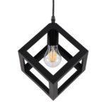 GLOBOSTAR® CUBE 00801 Μοντέρνο Κρεμαστό Φωτιστικό Οροφής με Ντουί 1 x E27 AC 220-240V IP20 - Μαύρο - Μ25 x Π25 x Υ25cm - Image 5