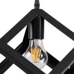 GLOBOSTAR® CUBE 00801 Μοντέρνο Κρεμαστό Φωτιστικό Οροφής με Ντουί 1 x E27 AC 220-240V IP20 - Μαύρο - Μ25 x Π25 x Υ25cm - Image 6