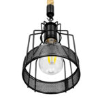 GLOBOSTAR® MASON 00881 Vintage Κρεμαστό Φωτιστικό Οροφής με Ντουί 1 x E27 AC 220-240V IP20 - Μαύρο & Μπεζ - Μ15 x Π15 x Υ24cm - Image 5