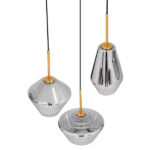 GLOBOSTAR® AMARIS 00976 Μοντέρνο Κρεμαστό Φωτιστικό Οροφής με Ντουί 3 x E27 AC 220-240V IP20 - Χρυσό & Ασημί - Μ50 x Π50 x Y30cm - Image 3