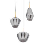 GLOBOSTAR® AMARIS 00976 Μοντέρνο Κρεμαστό Φωτιστικό Οροφής με Ντουί 3 x E27 AC 220-240V IP20 - Χρυσό & Ασημί - Μ50 x Π50 x Y30cm - Image 4