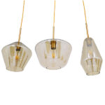 GLOBOSTAR® AMARIS 00977 Μοντέρνο Κρεμαστό Φωτιστικό Οροφής με Ντουί 3 x E27 AC 220-240V IP20 - Χρυσό & Μελί - Μ75 x Π30 x Υ30cm - Image 4