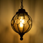 GLOBOSTAR® ETOILE 00988 Vintage Κρεμαστό Φωτιστικό Οροφής με Ντουί 1 x E27 AC 220-240V IP20 - Μπρούτζινο Εφέ Σκουριάς & Μελί - Μ18 x Π18 x Y27cm - Image 3