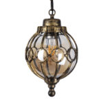 GLOBOSTAR® ETOILE 00988 Vintage Κρεμαστό Φωτιστικό Οροφής με Ντουί 1 x E27 AC 220-240V IP20 - Μπρούτζινο Εφέ Σκουριάς & Μελί - Μ18 x Π18 x Y27cm - Image 5