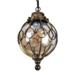 GLOBOSTAR® ETOILE 00988 Vintage Κρεμαστό Φωτιστικό Οροφής με Ντουί 1 x E27 AC 220-240V IP20 - Μπρούτζινο Εφέ Σκουριάς & Μελί - Μ18 x Π18 x Y27cm - Image 6