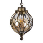 GLOBOSTAR® ETOILE 00988 Vintage Κρεμαστό Φωτιστικό Οροφής με Ντουί 1 x E27 AC 220-240V IP20 - Μπρούτζινο Εφέ Σκουριάς & Μελί - Μ18 x Π18 x Y27cm - Image 7