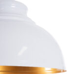 GLOBOSTAR® ANDY 00999 Μοντέρνο Κρεμαστό Φωτιστικό Οροφής με Ντουί 1 x E27 AC 220-240V IP20 - Λευκό & Χρυσό - Μ35 x Π35 x Υ28cm - Image 8