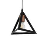 GLOBOSTAR® TRIANGLE 203-0161 Μοντέρνο Κρεμαστό Φωτιστικό Οροφής με Ντουί 1 x E27 AC 220-240V IP20 - Μάυρο & Χάλκινο - Μ24 x Π24 x Υ22cm - Image 2