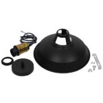 GLOBOSTAR® ANER 01073 Vintage Κρεμαστό Φωτιστικό Οροφής με Ντουί 1 x E27 AC 220-240V IP20 - Μαύρο & Χρυσό - Μ27.5 x Π27.5 x Υ19cm - Image 4