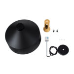 GLOBOSTAR® CALYPSO 01334-B Μοντέρνο Κρεμαστό Φωτιστικό Οροφής με Ντουί 1 x E27 AC 220-240V IP20 - Μαύρο & Μπρούτζινο - Μ36 x Π36 x Υ35cm - Image 10