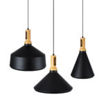 GLOBOSTAR® CALYPSO 01334 Μοντέρνο Κρεμαστό Φωτιστικό Οροφής με Ντουί 3 x E27 AC 220-240V IP20 - Μαύρο & Μπρούτζινο - Μ110 x Π110 x Υ35cm - Σετ 3 Τεμαχίων - Image 9