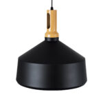 GLOBOSTAR® CALYPSO 01334-B Μοντέρνο Κρεμαστό Φωτιστικό Οροφής με Ντουί 1 x E27 AC 220-240V IP20 - Μαύρο & Μπρούτζινο - Μ36 x Π36 x Υ35cm - Image 7