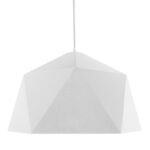 GLOBOSTAR® HEXAGON 01378 Μοντέρνο Κρεμαστό Φωτιστικό Οροφής με Ντουί 1 x E27 AC 220-240V IP20 - Λευκό & Χρυσό - Μ46 x Π46 x Y25cm - Image 3