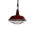 GLOBOSTAR® CRANE 01410 Vintage Κρεμαστό Φωτιστικό Οροφής με Ντουί 1 x E27 AC 220-240V IP20 - Κόκκινο & Μπεζ - Μ36 x Π36 x Υ31cm - Image 2