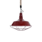 GLOBOSTAR® CRANE 01410 Vintage Κρεμαστό Φωτιστικό Οροφής με Ντουί 1 x E27 AC 220-240V IP20 - Κόκκινο & Μπεζ - Μ36 x Π36 x Υ31cm - Image 5