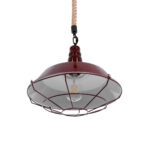 GLOBOSTAR® CRANE 01410 Vintage Κρεμαστό Φωτιστικό Οροφής με Ντουί 1 x E27 AC 220-240V IP20 - Κόκκινο & Μπεζ - Μ36 x Π36 x Υ31cm - Image 6