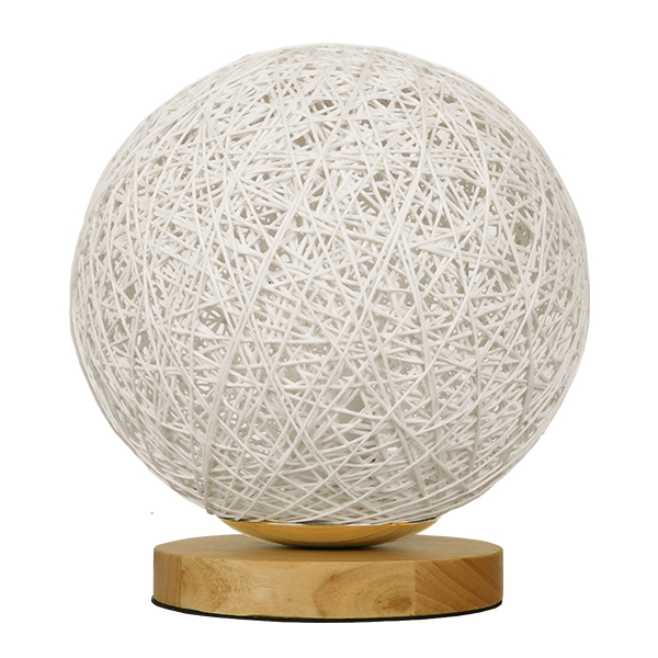 01417_0 GLOBOSTAR® OCEANA 01417 Boho Επιτραπέζιο Φωτιστικό Πορτατίφ με Ντουί 1 x E27 AC 220-240V IP20 - Λευκό & Μπεζ - M20 x Π20 x Υ22cm - Image 1