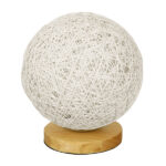 GLOBOSTAR® OCEANA 01417 Boho Επιτραπέζιο Φωτιστικό Πορτατίφ με Ντουί 1 x E27 AC 220-240V IP20 - Λευκό & Μπεζ - M20 x Π20 x Υ22cm - Image 2