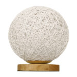 GLOBOSTAR® OCEANA 01417 Boho Επιτραπέζιο Φωτιστικό Πορτατίφ με Ντουί 1 x E27 AC 220-240V IP20 - Λευκό & Μπεζ - M20 x Π20 x Υ22cm - Image 3