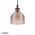 GLOBOSTAR® SEGRETO 01448 Vintage Κρεμαστό Φωτιστικό Οροφής με Ντουί 1 x E27 AC 220-240V IP20 - Διάφανο & Χρυσό - Μ14 x Π14 x Υ18cm